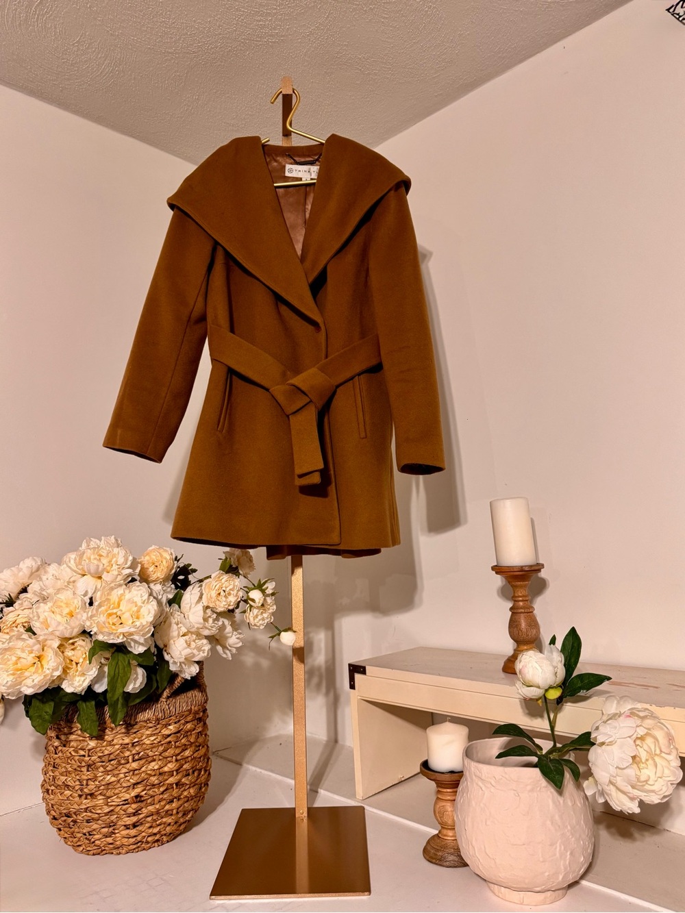 Trina Turk Belted Hooded Trench Coat - Brown